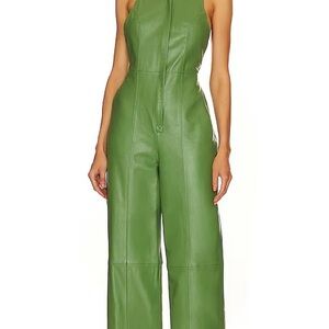 Revolve x Molnm Pistachio Leather Jumpsuit